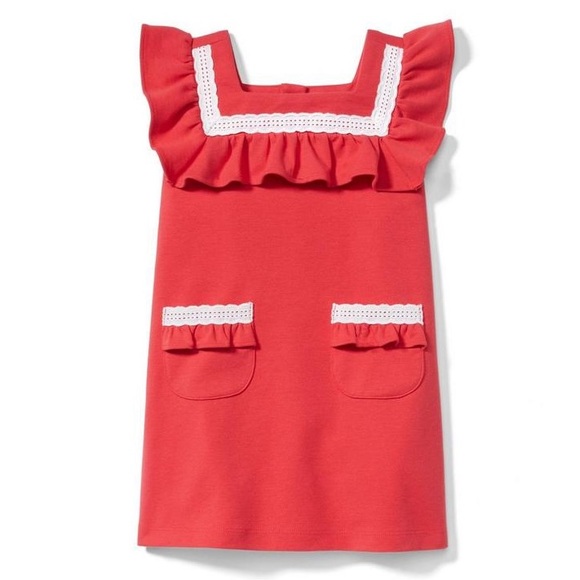 Janie and Jack Ruffle Eyelet Ponte Dress - Picture 1 of 4